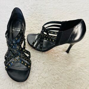 Stuart Weitzman Black Studded Herls Shoes size 6